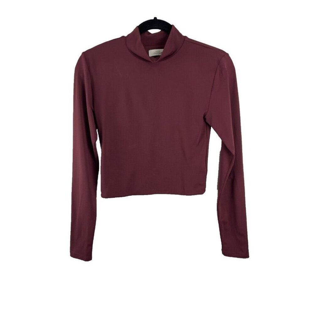 Aritzia Babaton Contour Cropped Mock-Neck Top Women's Size M